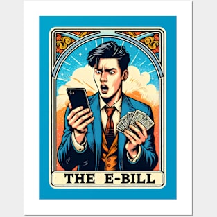 The E Bill Devil Money Expense Shocking Funny Tarot Card Pun Posters and Art